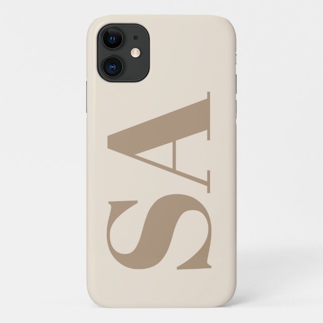 Capa Para iPhone 11 Moderno Case-Mate Antigo Branco com Monograma (Verso)