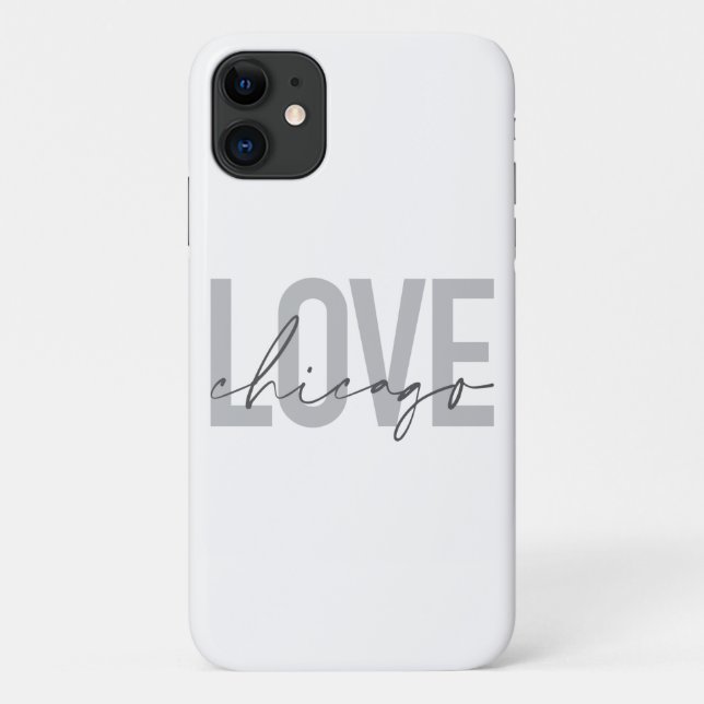 Capa Para iPhone 11 Moderno, legal, simples, mínimo, design Love Chica (Verso)