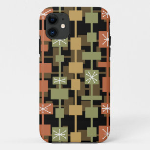Capa Para iPhone 11 Moderno Preto Multicolorido Meados do Século