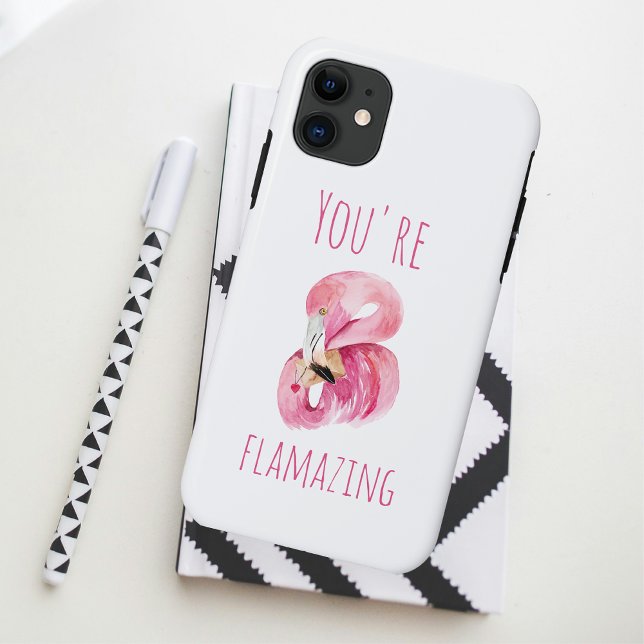 Capa Para iPhone 11 Moderno Você É Flagrante Beleza Rosa Flamingo (Criador carregado)