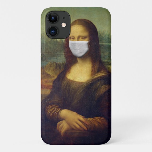 Capa Para iPhone 11 Mona Lisa mascarada (Verso)