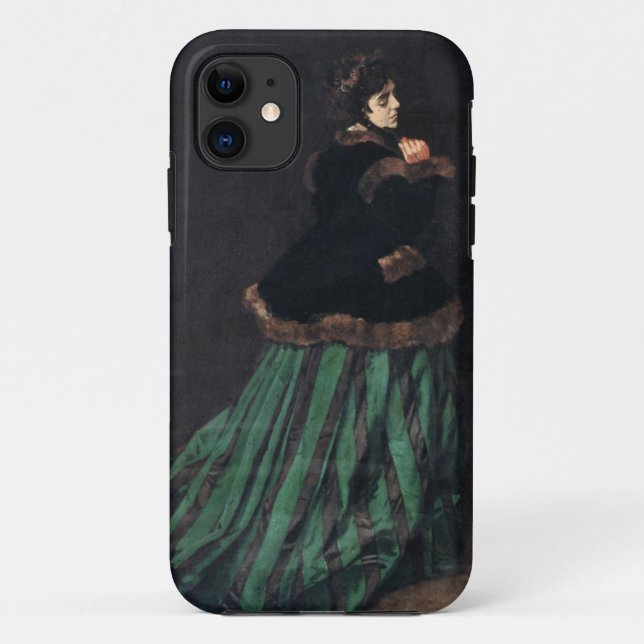 Capa Para iPhone 11 Monet Woman em Vestido Verde (Verso)