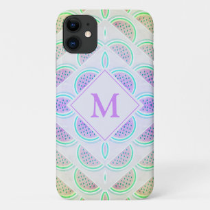 Capa Para iPhone 11 Monnograma Lilac bonito Melancia