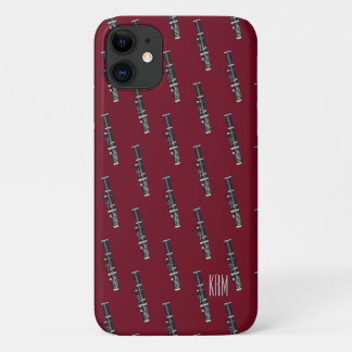 Capa Para iPhone 11 Monograma Borgonha