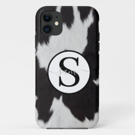 Capa Para iPhone 11 Monograma branco preto-branco