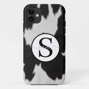 Capa Para iPhone 11 Monograma branco preto-branco