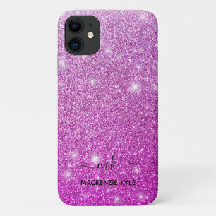 Capa Para iPhone 11 Monograma Brilhante, Rosa, Brilhante
