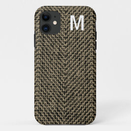 Capa Para iPhone 11 Monograma Brown Tweed iPhone 5 Case