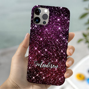 Capa Para iPhone 11 Monograma caprichoso iridescente brilhante rosa