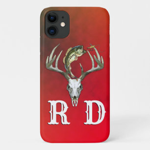 Capa Para iPhone 11 Monograma de caça de pesca