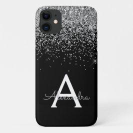 Capa Para iPhone 11 Monograma de Lúpulo Negro de Prata