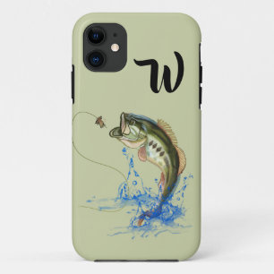 Capa Para iPhone 11 Monograma de Peixes de Baixo Grande