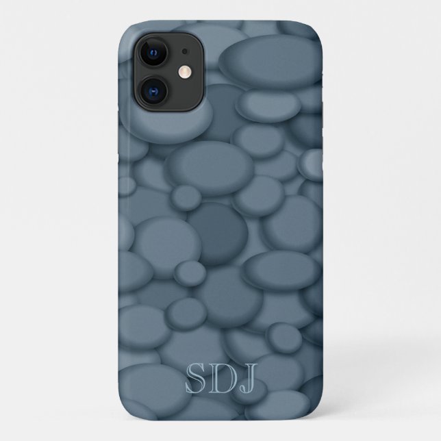 Capa Para iPhone 11 Monograma de Rock Blue River (Verso)