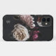 Capa Para iPhone 11 Monograma de Rosa Floral Escuro Elegante (Back (Horizontal))