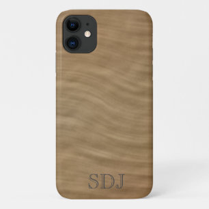 Capa Para iPhone 11 Monograma de Tan Sandstone