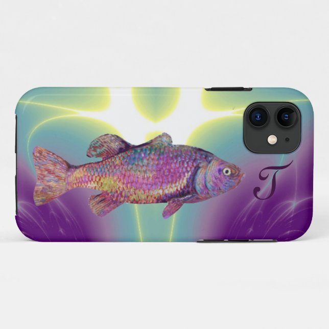 Capa Para iPhone 11 Monograma de turnos de galinha (Verso (horizontal))