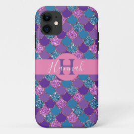 Capa Para iPhone 11 Monograma - Design de Coloração da Sereia -