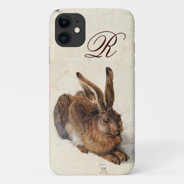 Capa Para iPhone 11 Monograma do coelho (Verso)