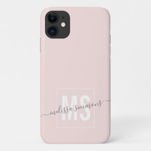Capa Para iPhone 11 Monograma do moderno elegante nome do script cor-d