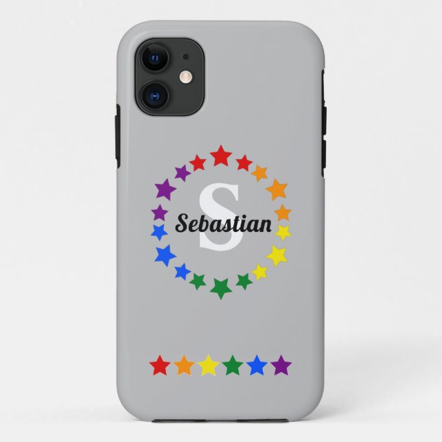 Capa Para iPhone 11 Monograma e Nome de Estrelas LGBT Contemporâneas (Verso)