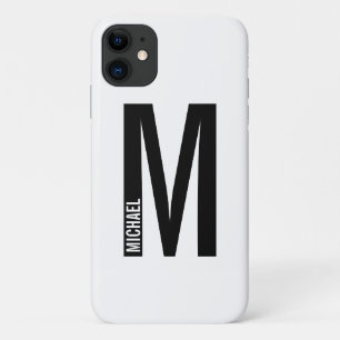 Capa Para iPhone 11 Monograma e Nome de Negrito Personalizado Moderno