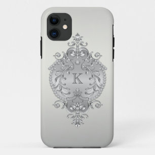 Capa Para iPhone 11 Monograma elegante, ornamentado dos diamantes