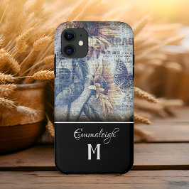 Capa Para iPhone 11 Monograma Ephemeral Rústico de Borboleta Sundomina