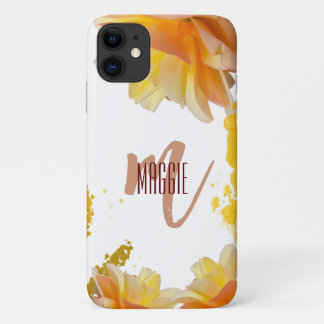 Capa Para iPhone 11 Monograma floral de luxo l Moderno e na moda