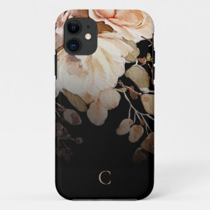 Capa Para iPhone 11 Monograma Floral Elegante