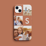 Capa Para iPhone 11 Monograma inicial de colagem fotográfica moderna t<br><div class="desc">Design inicial de monograma de colagem de fotos modernas. Um design multidesign de fotos moderno. Altere a cor para personalizar. Parte de uma coleção.</div>