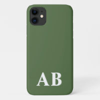 Monograma Inicial Minimalista Moderno Verde