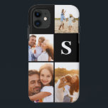 Capa Para iPhone 11 Monograma inicial preto de colagem de fotos modern<br><div class="desc">Design de monograma inicial preto de colagem de fotos moderna. Um design multidesign de fotos moderno. Altere a cor para personalizar. Parte de uma coleção.</div>