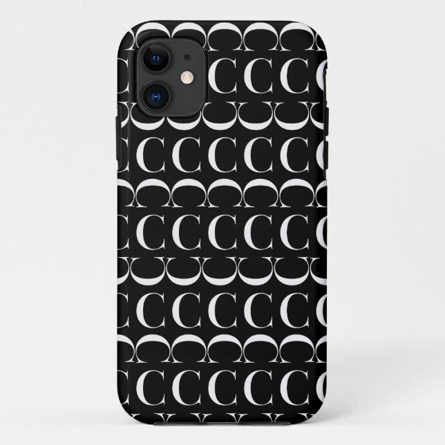 Capa Para iPhone 11 Monograma - Letra inicial C (Verso)