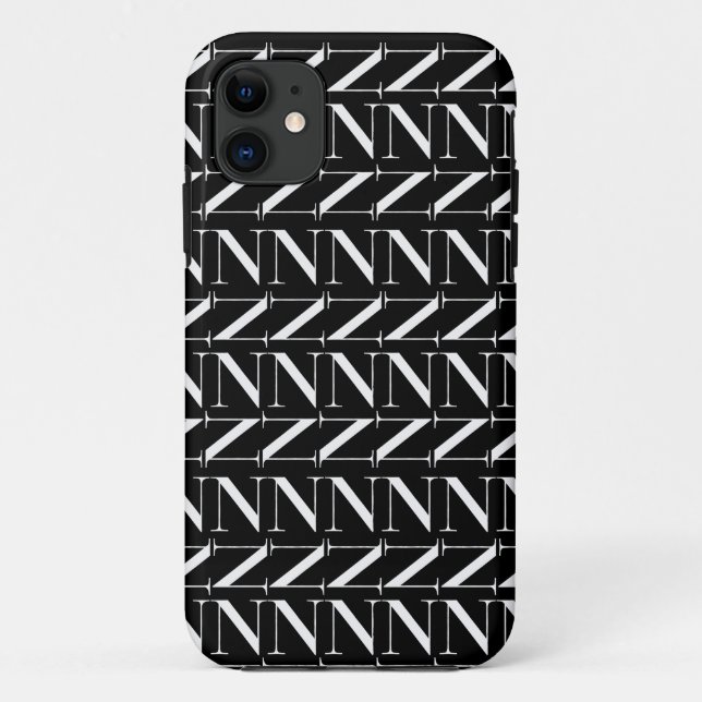 Capa Para iPhone 11 Monograma - Letra inicial N (Verso)