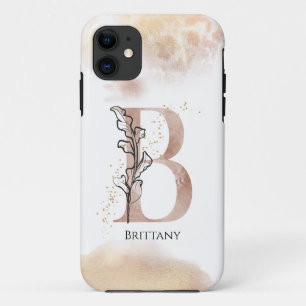Capa Para iPhone 11 Monograma - Letra Moderna Inicial B Boho Personali
