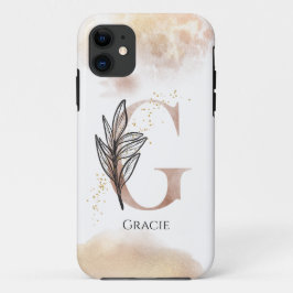 Capa Para iPhone 11 Monograma - Letra Moderna Inicial G Boho Personali
