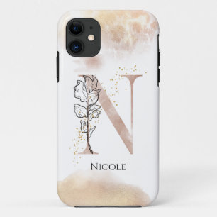 Capa Para iPhone 11 Monograma - Letra Moderna Inicial N Boho Personali