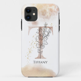 Capa Para iPhone 11 Monograma - Letra Moderna Inicial T Boho Personali