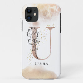 Capa Para iPhone 11 Monograma - Letra Moderna Inicial U Boho Personali