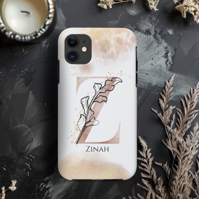 Capa Para iPhone 11 Monograma - Letra Moderna Inicial Z Boho Personali (Criador carregado)