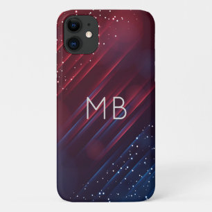 Capa Para iPhone 11 Monograma Marinho de Borgonha Moderna Blue Persona