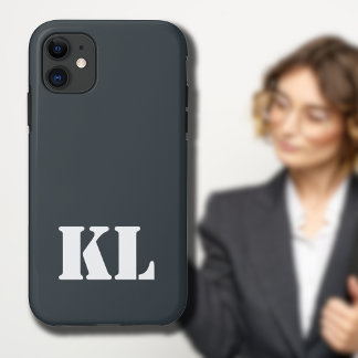 Capa Para iPhone 11 Monograma Minimalista de Cor Sólida Metálica Gunme
