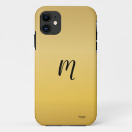 Capa Para iPhone 11 Monograma mínimo do vazio ouro
