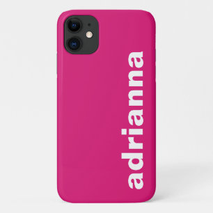 Capa Para iPhone 11 Monograma Moderno Rosa Vibrante