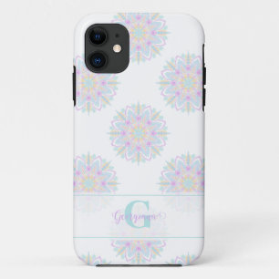 Capa Para iPhone 11 Monograma Pastel Rainbow Sundae Bolinhas Mandala