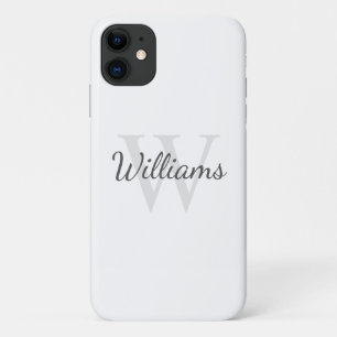 Capa Para iPhone 11 Monograma personalizado clássico e nome