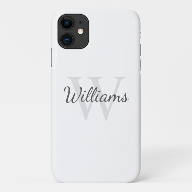 Capa Para iPhone 11 Monograma Personalizado Clássico e Nome (Verso)