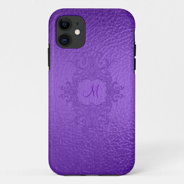 Capa Para iPhone 11 Monograma Personalizado De Olho Roxo (Verso)