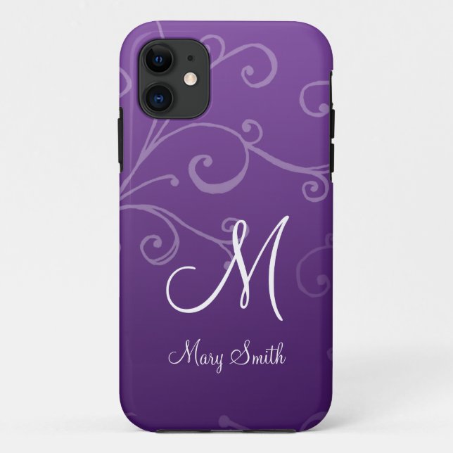 Capa Para iPhone 11 Monograma Personalizado Na moda (Verso)