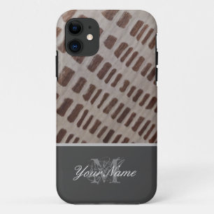 Capa Para iPhone 11 Monograma personalizável com grunge de madeira!